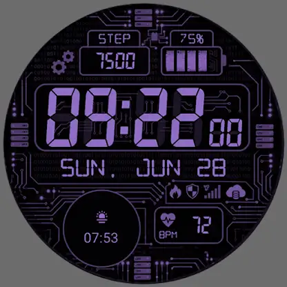 Cyber Circuit Watch face screenshot 8