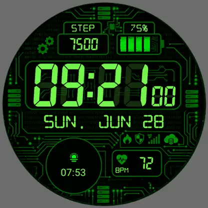 Cyber Circuit Watch face screenshot 1