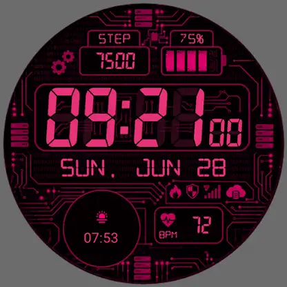 Cyber Circuit Watch face screenshot 6