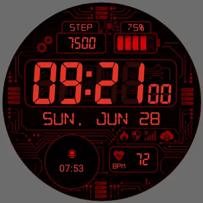 Cyber Circuit Watch face screenshot 2
