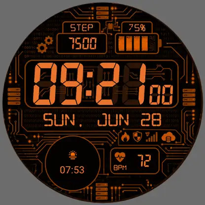 Cyber Circuit Watch face screenshot 7