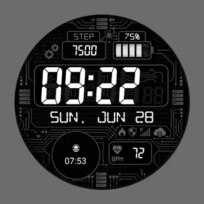 Cyber Circuit Watch face screenshot 4