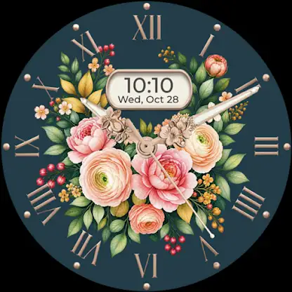 Floral Watch face screenshot 1
