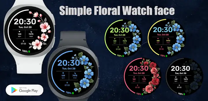 Simple Floral Watch face — Android app banner