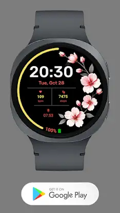Simple Floral Watch face screenshot 3
