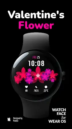 Valentine's Flower: Watch Face screenshot 1
