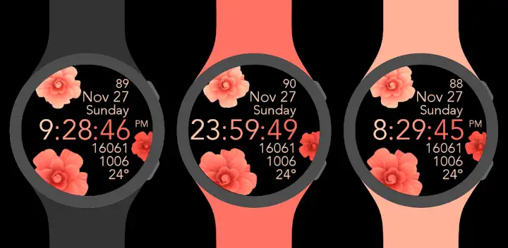 Peach Flowers Watch Face — Android app banner