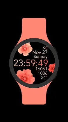 Peach Flowers Watch Face screenshot 2