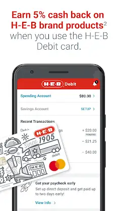 H-E-B Debit screenshot 1