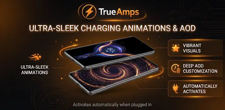 TrueAmps: Smart Charging & AOD — Android app banner