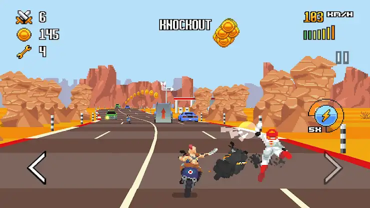 Retro Highway - Bike Racer screenshot 1