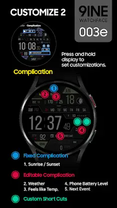 9INE 003e: Digital watch face screenshot 3