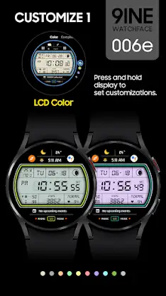 9INE 006e: Digital watch face screenshot 2