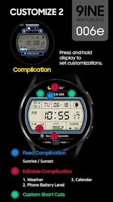 9INE 006e: Digital watch face screenshot 3