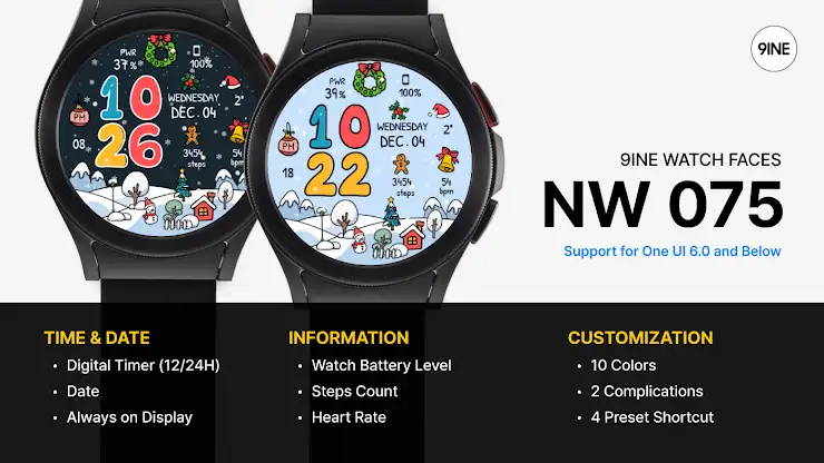 NW075_lite: Digital watch face screenshot 1