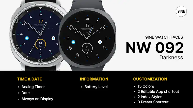 NW092 Darkness: Watch face screenshot 1