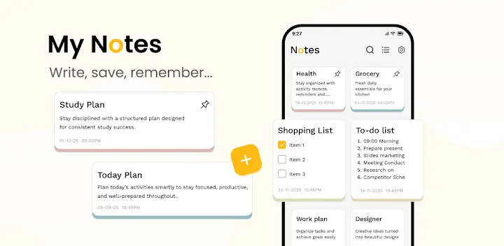 Notes App: Notepad & Tasks — Android app banner