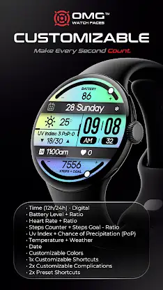 OMG 417 - Digital Watch Face screenshot 2