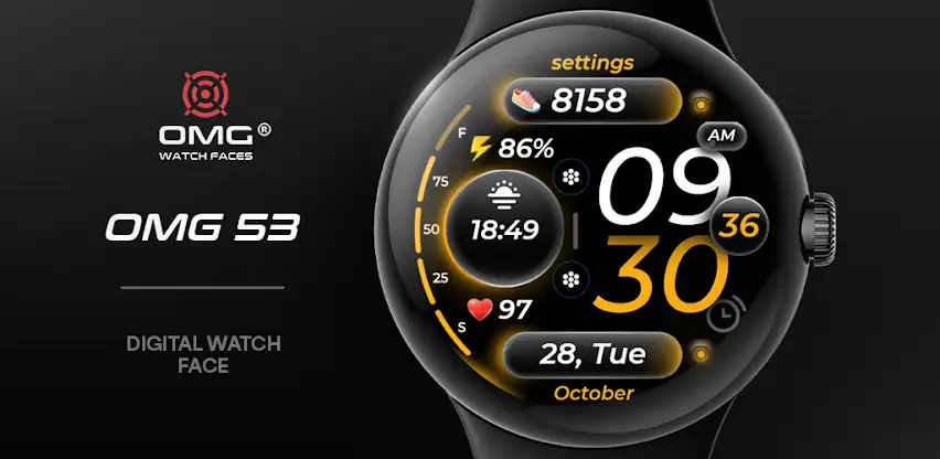 Digital Watch Face: OMG 53 screenshot 1