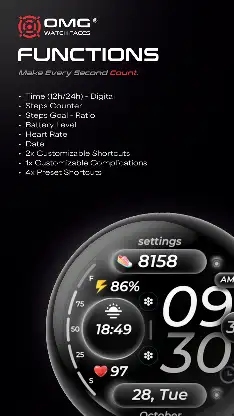 Digital Watch Face: OMG 53 screenshot 2