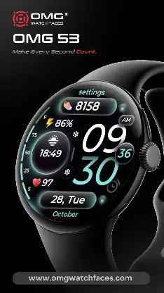 Digital Watch Face: OMG 53 screenshot 5