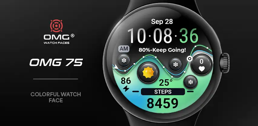 OMG 75 - Colorful Watch Face screenshot 1
