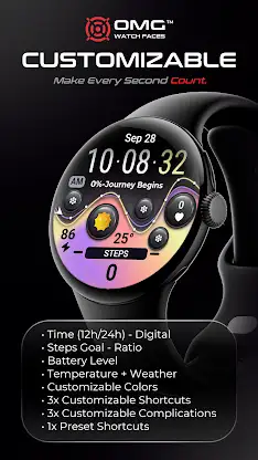 OMG 75 - Colorful Watch Face screenshot 2