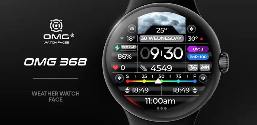 Weather Watch Face - OMG 368 screenshot 1