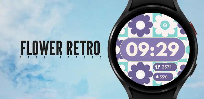 Flower Retro Watch Face screenshot 1