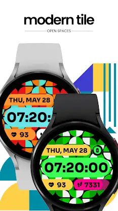 Modern Tile Watch Face screenshot 1