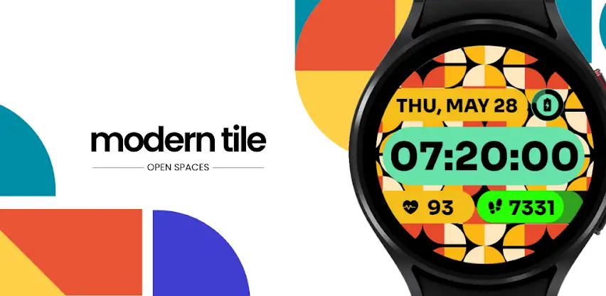 Modern Tile Watch Face screenshot 2