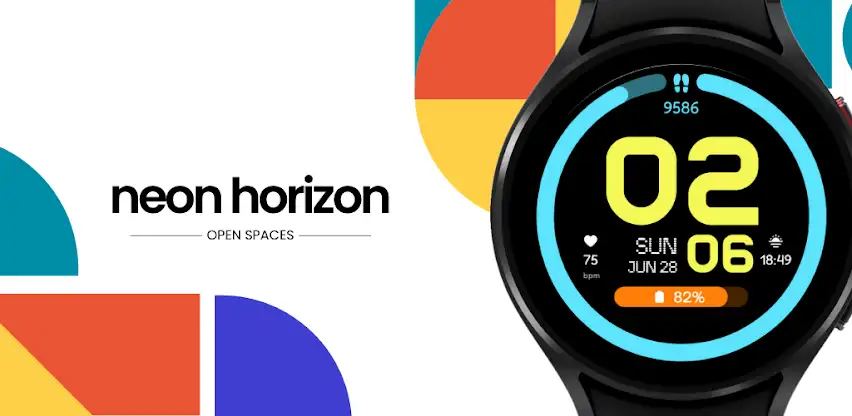 Neon Horizon Watch Face screenshot 1