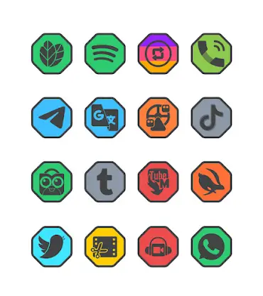 Octa Dark - Icon Pack screenshot 4