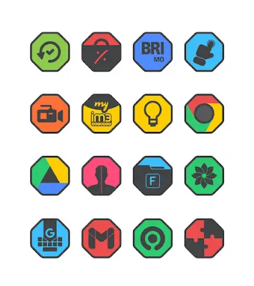 Octa Dark - Icon Pack screenshot 1