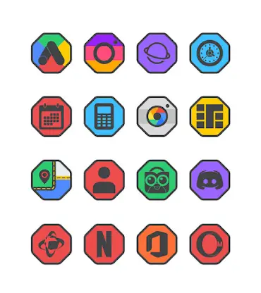 Octa Dark - Icon Pack screenshot 2