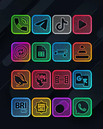 Lines Square - Neon icon Pack screenshot 5