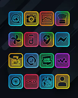 Lines Square - Neon icon Pack screenshot 3