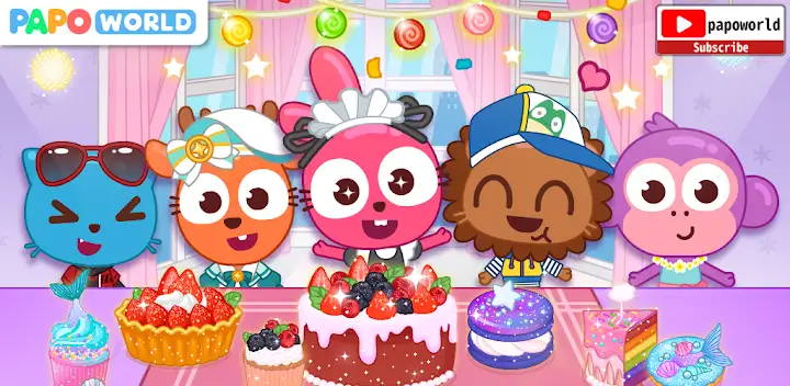 Papo Town Dessert Shop for kid — Android game banner