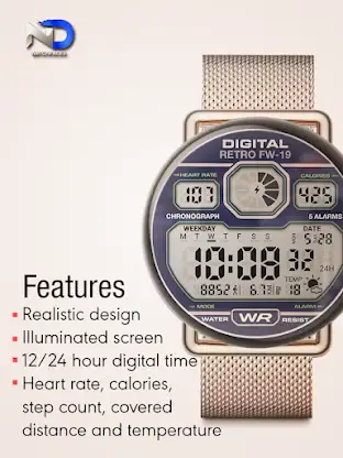 Digital Retro Watchface—NDW73 screenshot 3