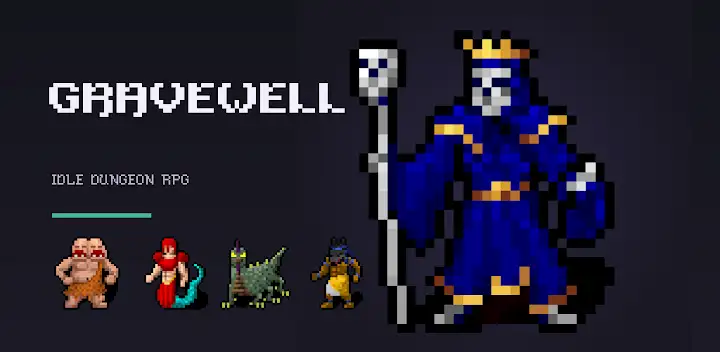 Gravewell: Idle Dungeon RPG — Android game banner