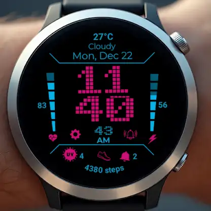 Pixel Vibe Watch Face: Retro screenshot 1