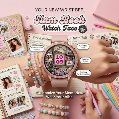 Slam Book Watch Face: Retro screenshot 3