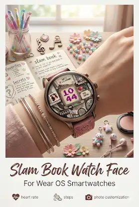Slam Book Watch Face: Retro screenshot 6