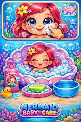 Mermaid Mom & Baby Care Games screenshot 4