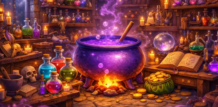Potion Brewer: Alchemist Idle — Android game banner