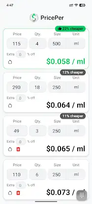 Which Price Wins? - PricePer screenshot 6