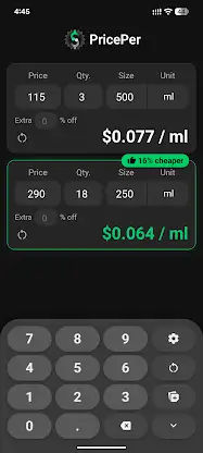 Which Price Wins? - PricePer screenshot 2