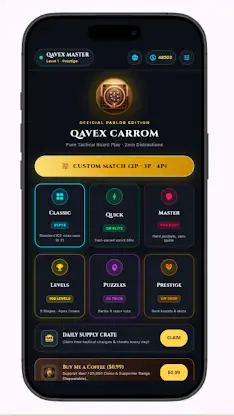 Qavex Carrom: Classic Board screenshot 1