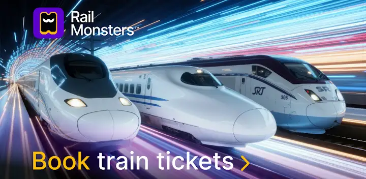 Rail Monsters: Train Tickets — Android app banner