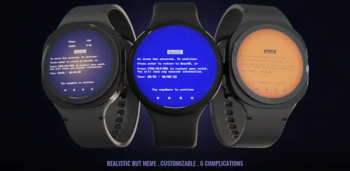 Blue Screen Watch Face — Android app banner